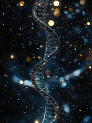 Dna spiral against dark background