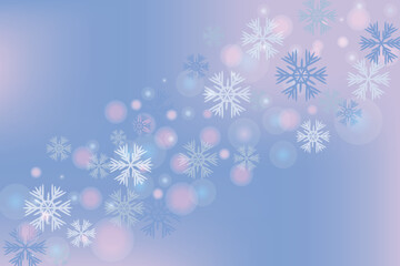 Winter background with falling snowflakes. Snowy festive Christmas or New Year background.