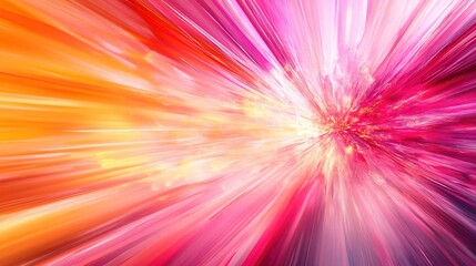 Obraz premium Cosmic Rush: A vibrant vortex of pink, orange, and yellow hues explodes outward, creating a sense of exhilarating speed and energy. 