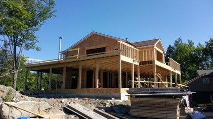 Under Construction Home in the Woods