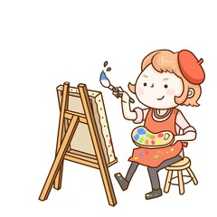 キャンバスに絵を描く人