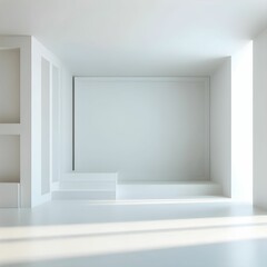 Fototapeta premium empty room with window, painted in white, showing the minimalism, and clean