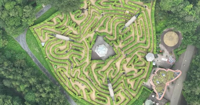 Labyrint at The Drielandenpunt near Vaals, The Netherlands. Aerial drone view.