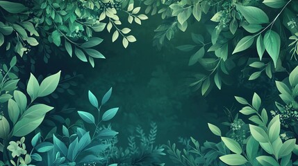 Emerald Embrace: A lush, verdant frame of leaves and foliage enchants with a captivating emerald hue, inviting you into its tranquil depths