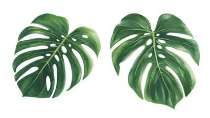 Vibrant Monstera Leaves: Tropical Foliage at Its Finest