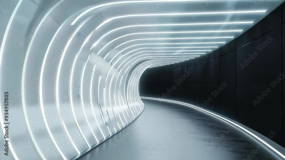 Aufkleber A vibrant tunnel illuminated by colorful neon lights creates a mesmerizing atmosphere, inviting exploration and sparking imagination in this captivating underground scene.