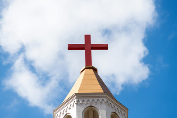 Cross on the roof of church