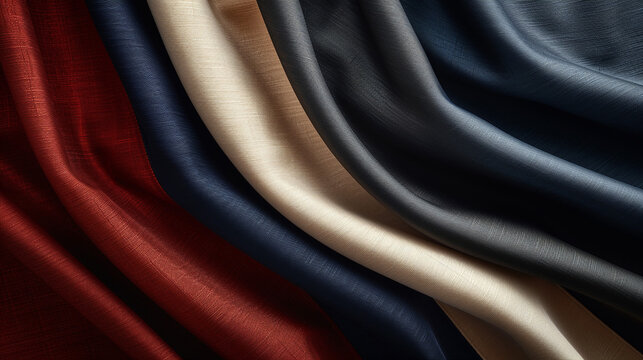 A classic color palette with muted navy blue, soft cream, rich burgundy, and warm taupe. Offers a sophisticated and timeless look for formal and premium branding.