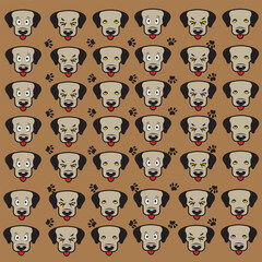 Obraz premium cute dog and paw pattern
