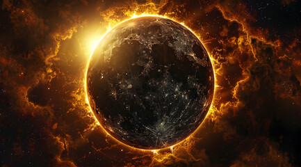 Fiery Planet Illustration