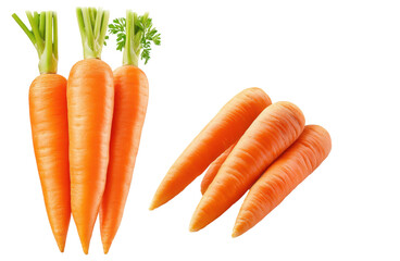 Fresh, orange carrots isolated on white.