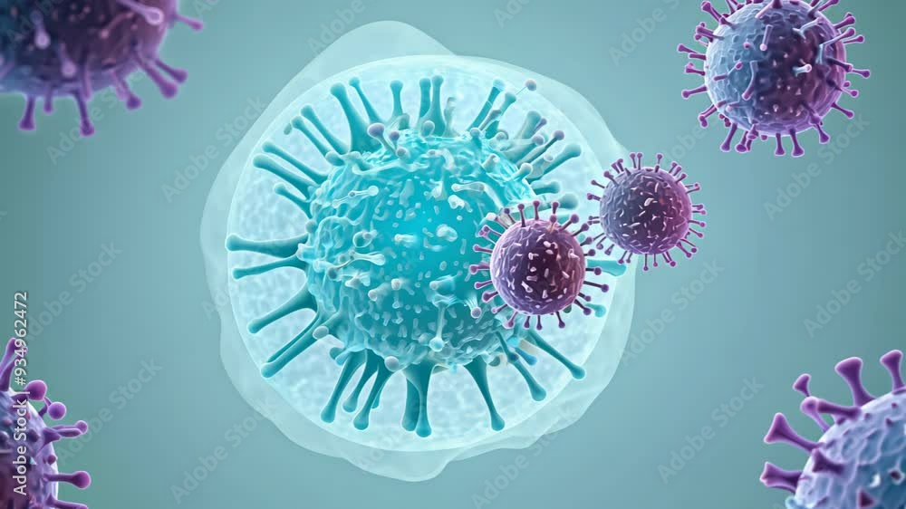 Poster a diverse array of viruses, each exhibiting unique shapes and structures, highlighting the fascinati