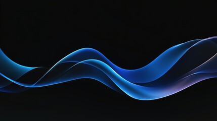 Azure Flow: Abstract blue wave flowing on a black background