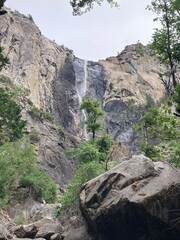 waterfall in yosemite mountains