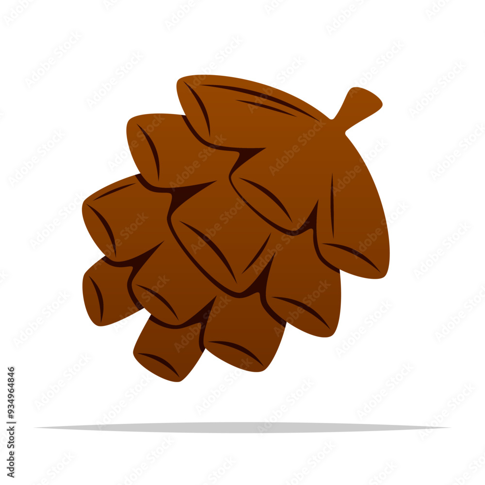 Poster single pine cone vector isolated illustration