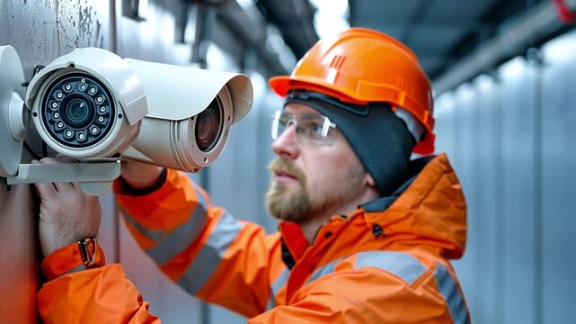 A technician is someone who installs security cameras on walls.