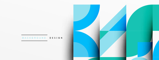 Geometric design abstract background - circles squares