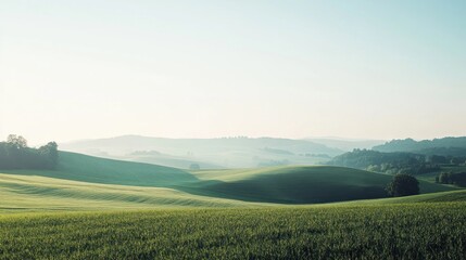 Obraz premium Rolling Hills Under a Blue Sky