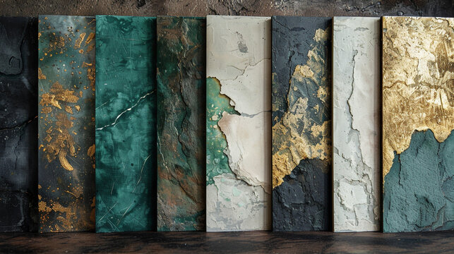 A sophisticated color palette with rich emerald green, deep charcoal, gold accents, and crisp ivory. Provides a luxurious and high-end feel, suitable for premium products.