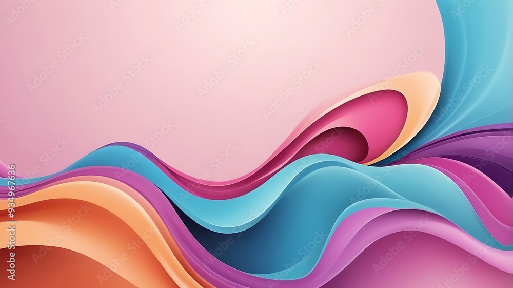 Poster abstract digital artwork background featuring a swirling pattern of pastel colors, fluid and dynamic