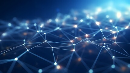 Fototapeta premium Abstract Digital Connections Illustrating Data and Blockchain Technology Integration