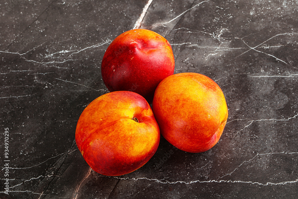 Sticker Ripe sweet juicy fresh red nectarines