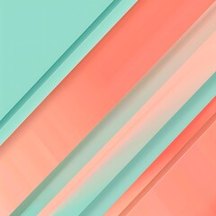 Obraz premium A minimalist abstract pastel background vector with diagonal lines and soft gradients in pale coral and light mint, providing a fresh and contemporary look. 8k UHD, suitable for high-quality 