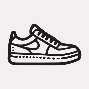 recommend clip art: Sneakers icon Vector silhouette illustration icon on a white background