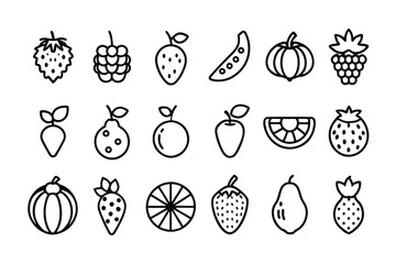 Vibrant set of colorful fresh fruit clip art.