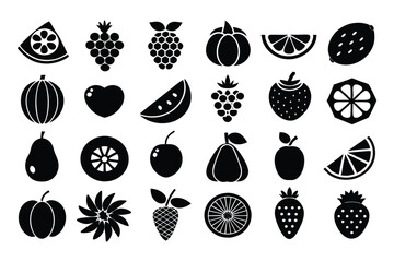 Vibrant set of colorful fresh fruit clip art.