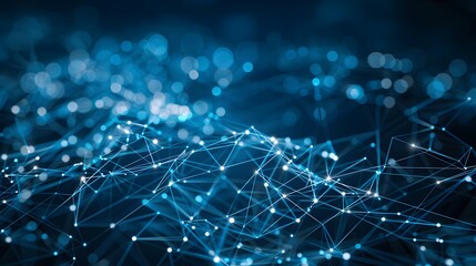 Obraz premium Abstract Digital Connections Illustrating Data and Blockchain Technology Integration