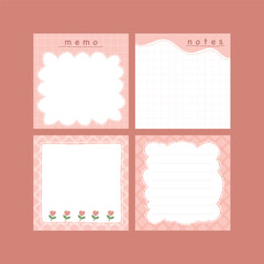 Fototapeta premium Scrapbook notes & card flat design