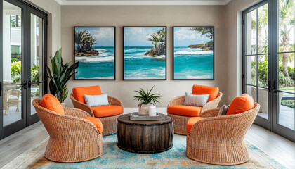 Transitional Coastal Meeting Lounge Comfortable