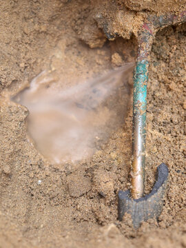 Underground (subsurface) half inch copper water leakage. Leak detection, repair, DIY