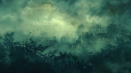 Cityscape Through Fog.