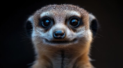 Fototapeta premium Close-up Portrait of a Curious Meerkat