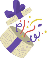 Vector Illustration of Gift Boxs with Party Confetti