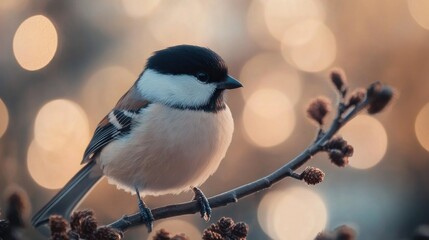 A Small Bird Perched on a Branch with a Blurry Background