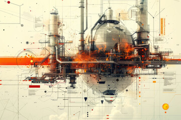 Fototapeta premium process on innovation, infographic, modern, technical look