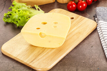 Gourmet Maasdam cheese with hole
