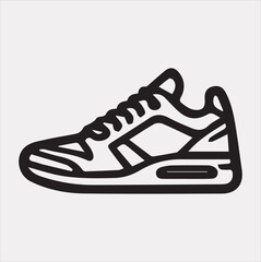 Sneakers icon Vector silhouette illustration icon on a white background