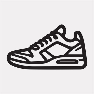 recommend clip art: Sneakers icon Vector silhouette illustration icon on a white background