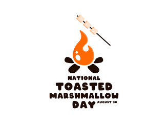 Vector Illustration of National Toasted Marshmallow Day. August 30. Flat design vector.