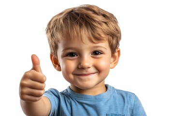 Happy little boy giving thumbs up.