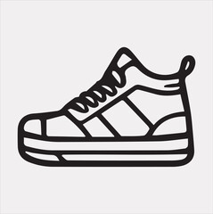 Sneakers icon Vector silhouette illustration icon on a white background