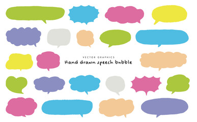 明るい色彩の手描き吹き出しコレクション