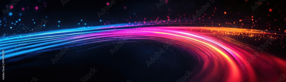 Poster Illuminated Data Streams: Abstract Visualization of Colorful Information Flow in Dark Environment
