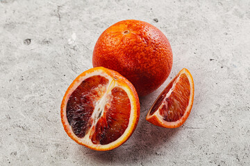Red Sicilian orange ripe and juicy