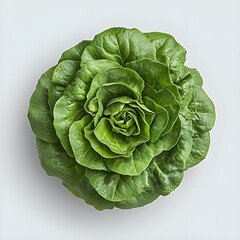 Obraz premium Fresh Green Lettuce Isolated on White Background.