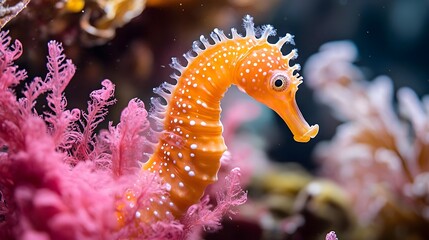 Obraz premium Seahorse in Pink Coral.